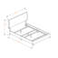 Lit tapissier Anra, aspect cuir blanc grand, pieds en métal, H 47,02 po x l 70,01 po x L 86,95 po