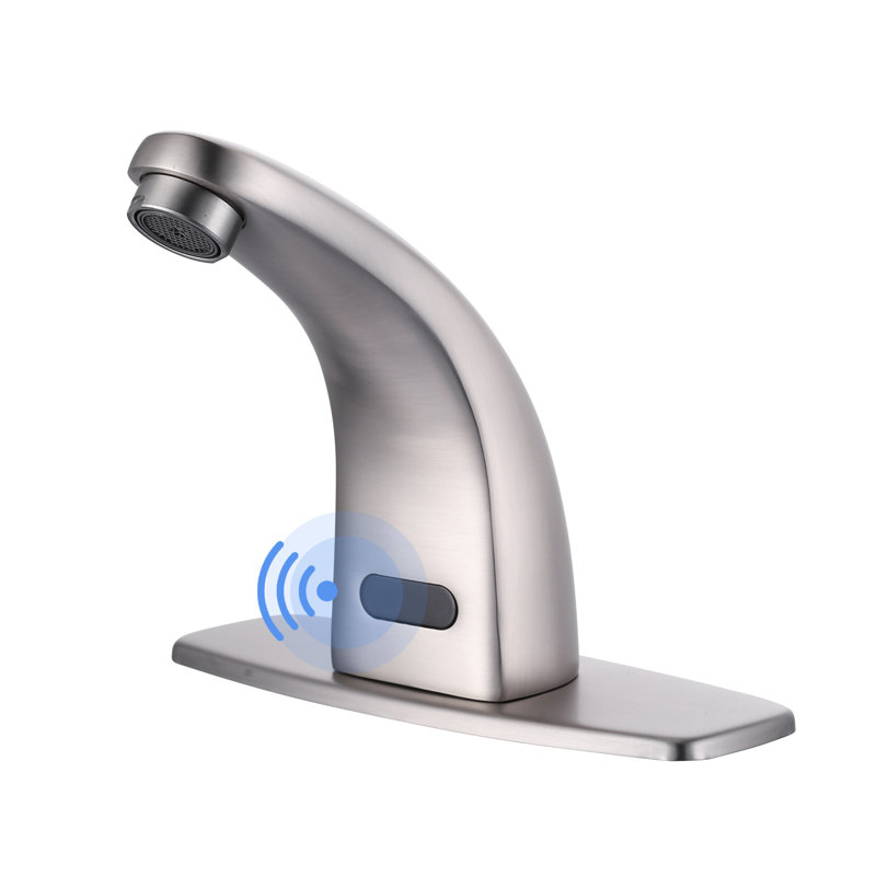 Automatic Sensor Bathroom Faucets Touchless Centerset Bathroom Faucet with Cover Plate, Brushed Nickel