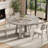 47 Inch Round Dining Table for 4-6 People, Round Kitchen Table with Sturdy Cross-Shaped Base & Adjustable Foot Pads, Circle Dining Table for Kitchen, Dining Room(Table Only), Grey-118571324