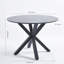 Table de salle à manger de style Mid-Century 42,1 po pour 4 à 6 personnes avec plateau rond en MDF, table de salle à manger à piédestal, table basse de loisirs, pieds croisés-1405913867