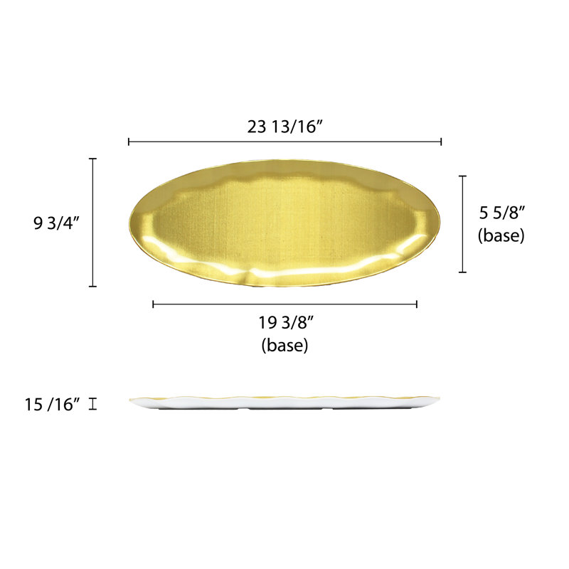 Thunder Group Inc. Melamine Platter, 0.94" H x 24" W x 10" D