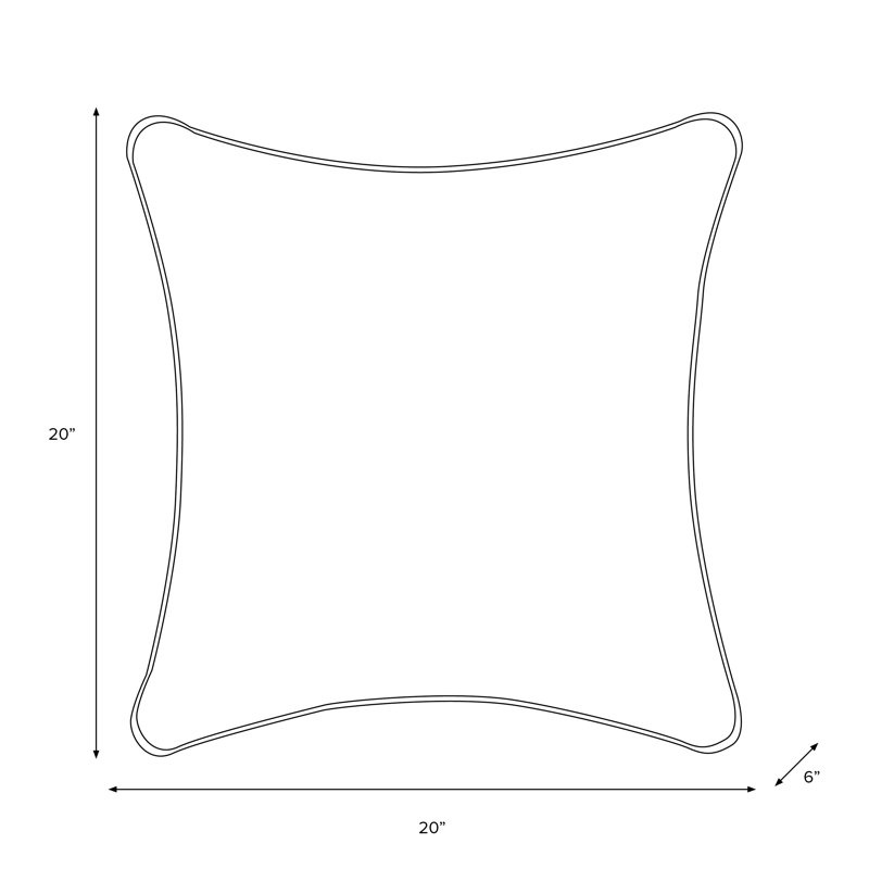 Coussin décoratif d'intérieur en terre cuite aztèque, Imprimé bloc brun, Carré 20 po