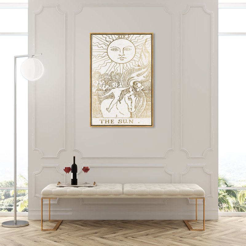 " The Sun Tarot Luxe ", Gold Framed, 45" H x 30" W