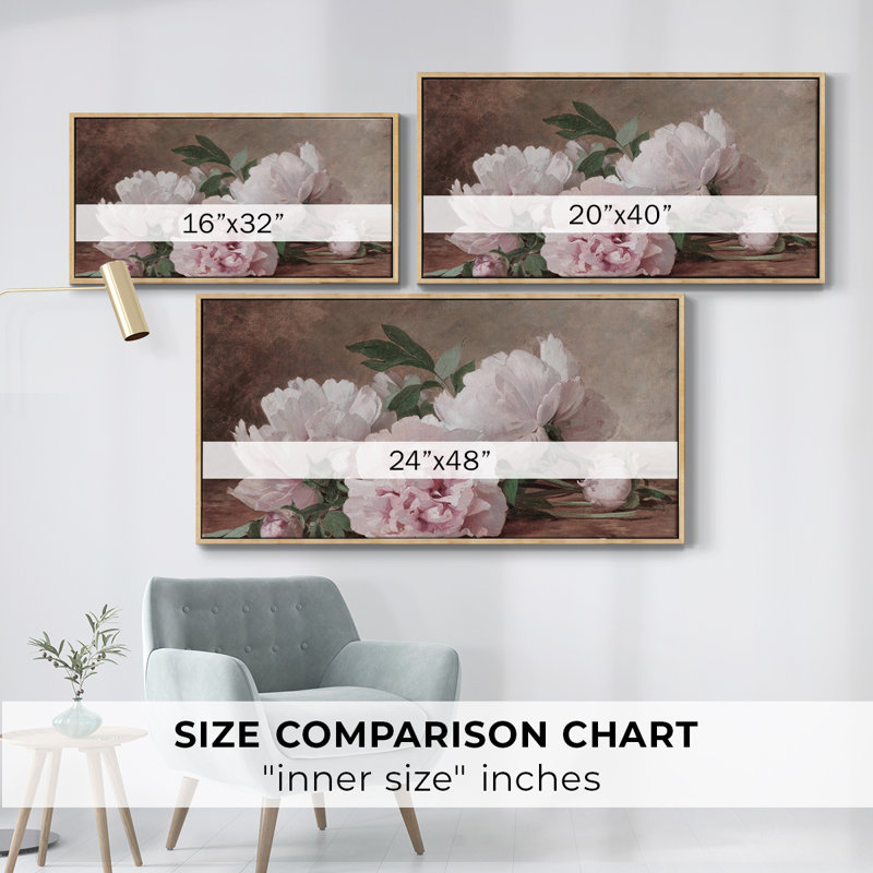 Botanical Series-CDXL- Toile tendue avec châssis tendue, prête à être accrochée, Naturel, H 21 po x l 41 po