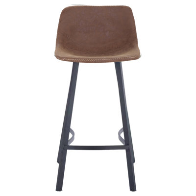 Banaz Upholstered and Faux Leather Bar Stool with Steel Frame