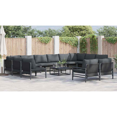 Vidaxl Garden Sofa Set 12 Pcs Anthracite Steel