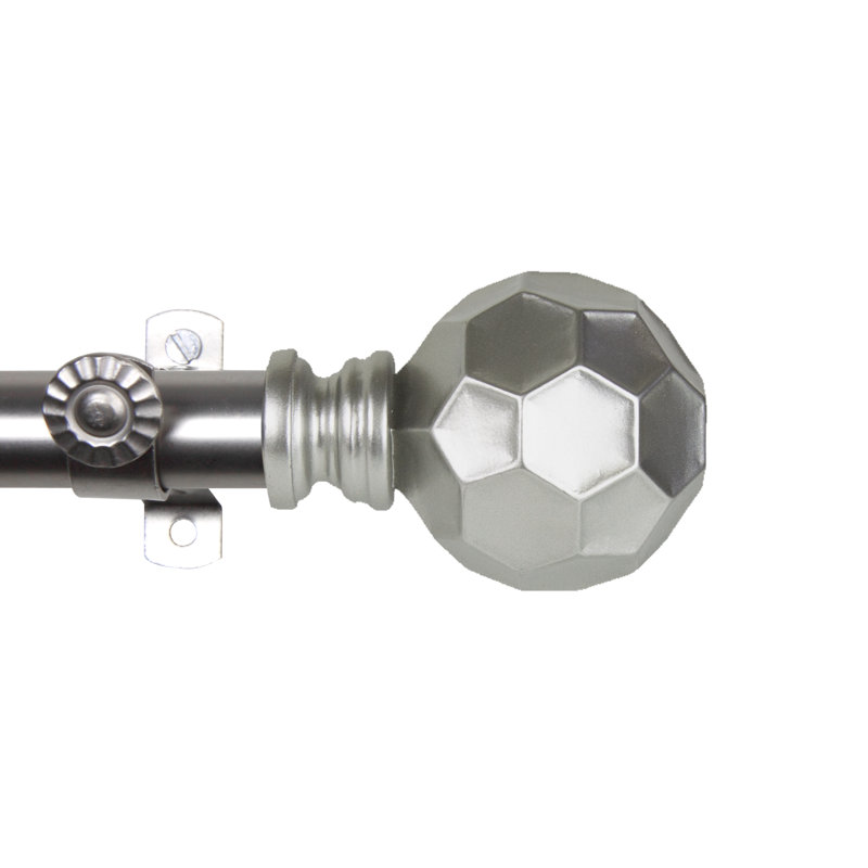 Tringle à rideaux simple à 6 côtés Campanella, Nickel satiné, 28 à 48 po (de chaque côté)