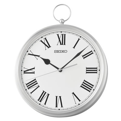 QXA850SLH Traditional Wall Clock, Silver-Tone