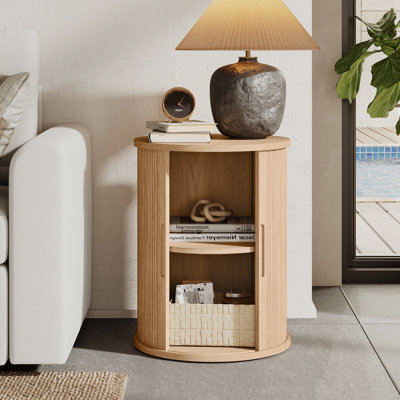 Leathia Fluted Round End Tables
