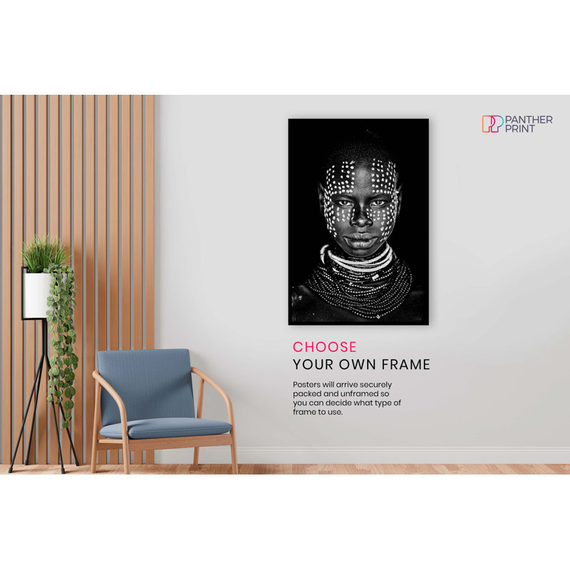 Woman In Dotted Face Paint Portrait Artistic - No Frame Print, 31cm H x 20cm W