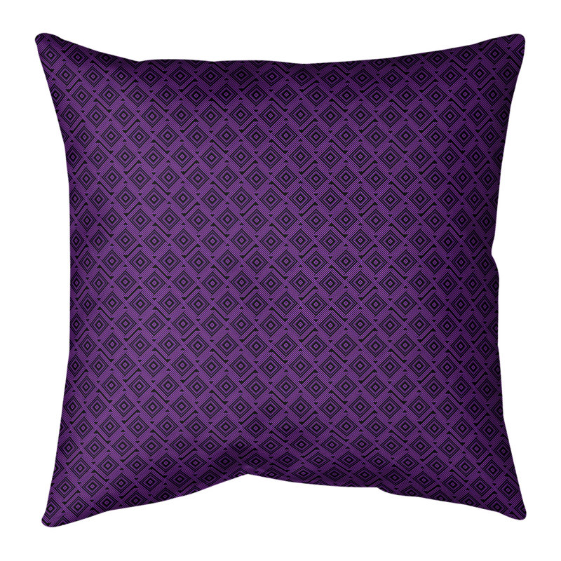 Oreiller en lin Katelyn Elizabeth, 18 po x 18 po, Pas de bourre, Noir / mauve foncé