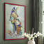 Fantastic Florals Fox, assis, reproduction encadrée - bois massif-1977935598-1984550921