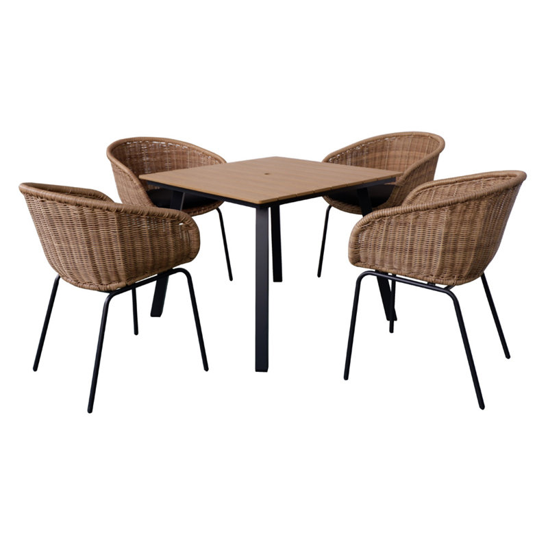 Durable Patio Tables, Iron And Wood Composite, Modern For Backyard