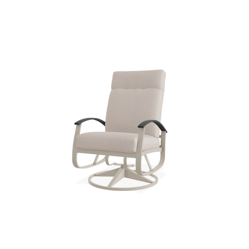 Belle Isle Outdoor Rocker Chair, Spectrum Peacock Sunbrella® Plainweave, Classic Graphite P30, Textured Snow