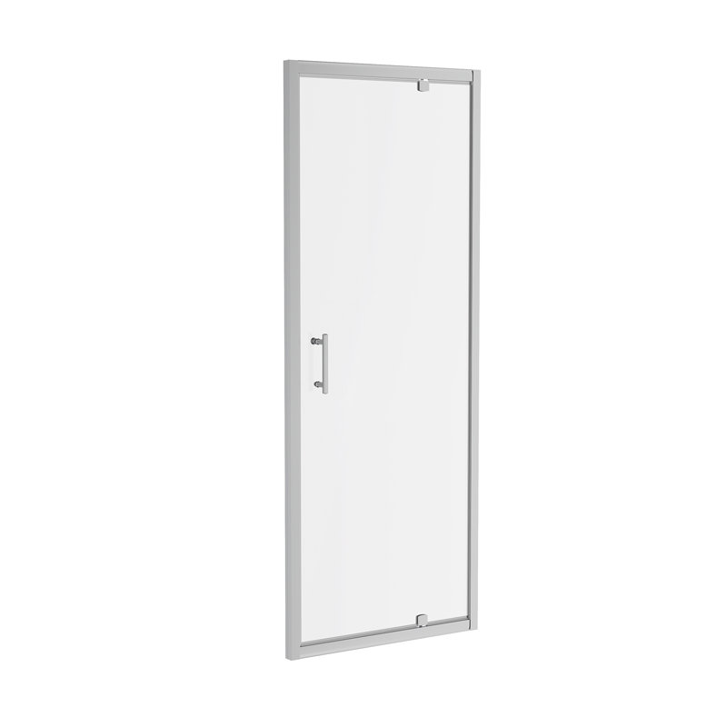 Achante 1900mm H Pivot Framed Shower Door with Clear Glass, Chrome, 80cm W