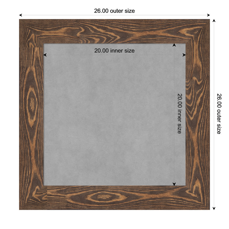 Tableau magnétique encadré brun pont, 26" H x 26" W