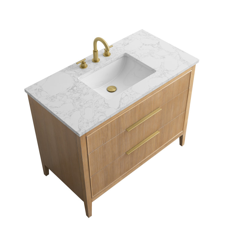 Emma 42" W Single Vanity, Classic Oak