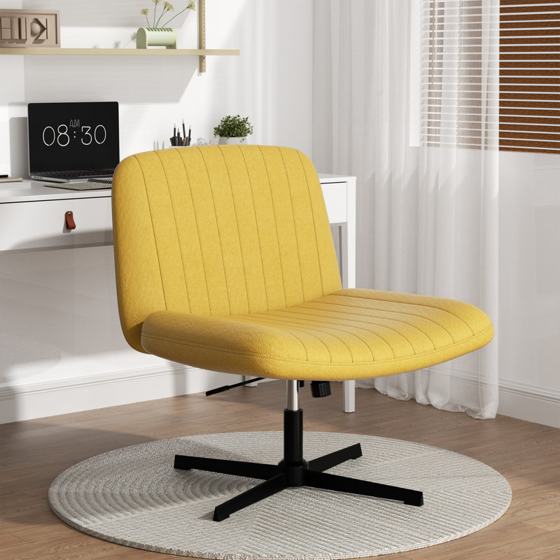 Chaise de travail avec siège rembourré Walsunny, Jaune
