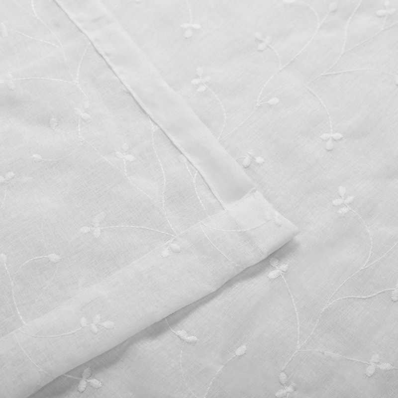 Aldin Lightweight Delicate Floral Sheer Grommet Curtain Panels, 52" W x 84" L, White