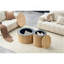 Ensemble de 2 tables basses gigognes, tables rondes en panneau de fibres à densité moyenne avec rangement intégré, tables d'appoint en grain de bois clair pour le salon, la chambre à coucher-679680882