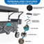 Wagon pliable à pousser et tirer avec auvent amovible, gris