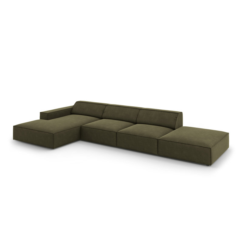 Jodie 5 Seater Corner Sofa, Left Hand Facing, Green