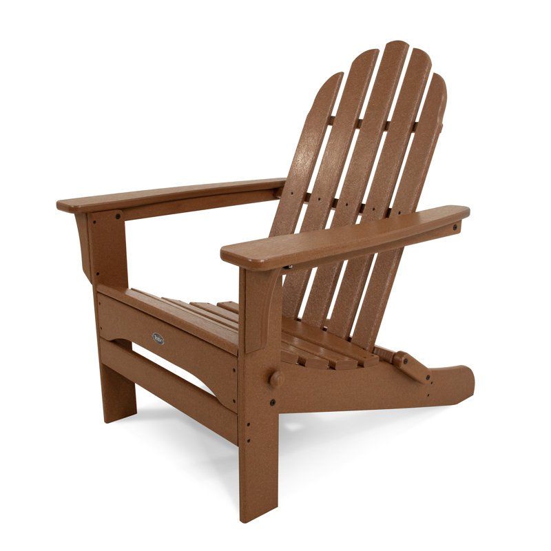 POLYWOOD Cape Cod Trex Outdoor Plastic Folding Adirondack Chair with Ottoman, Tree House