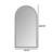 Iron Arch Retro Full Length Mirror With Supporting Feet, For Living Room, Bedroom (Silver)-1422972479