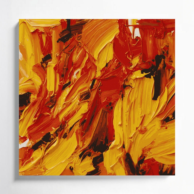Neo Expressionism 49 Brown Canvas Wall Art, 12" H x 12" W