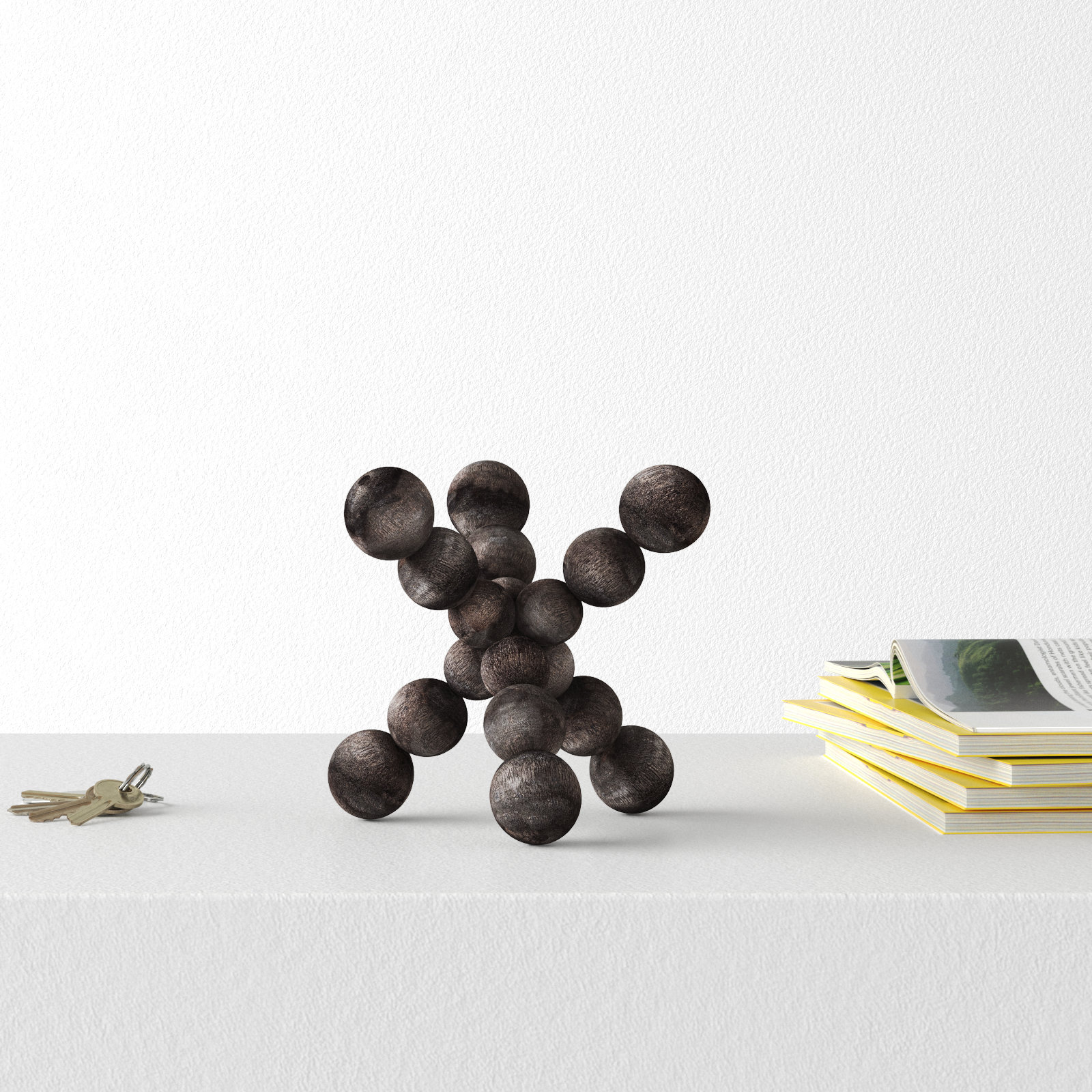 Page Sculpture, 6.7" H x 6.7" W x 6.7" D, Black