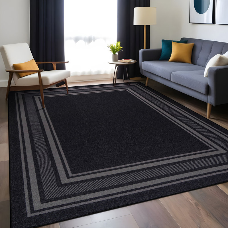 Tapis noir antidérapant Raceland, Rectangle 7 pi 10 po x 10 pi 4 po