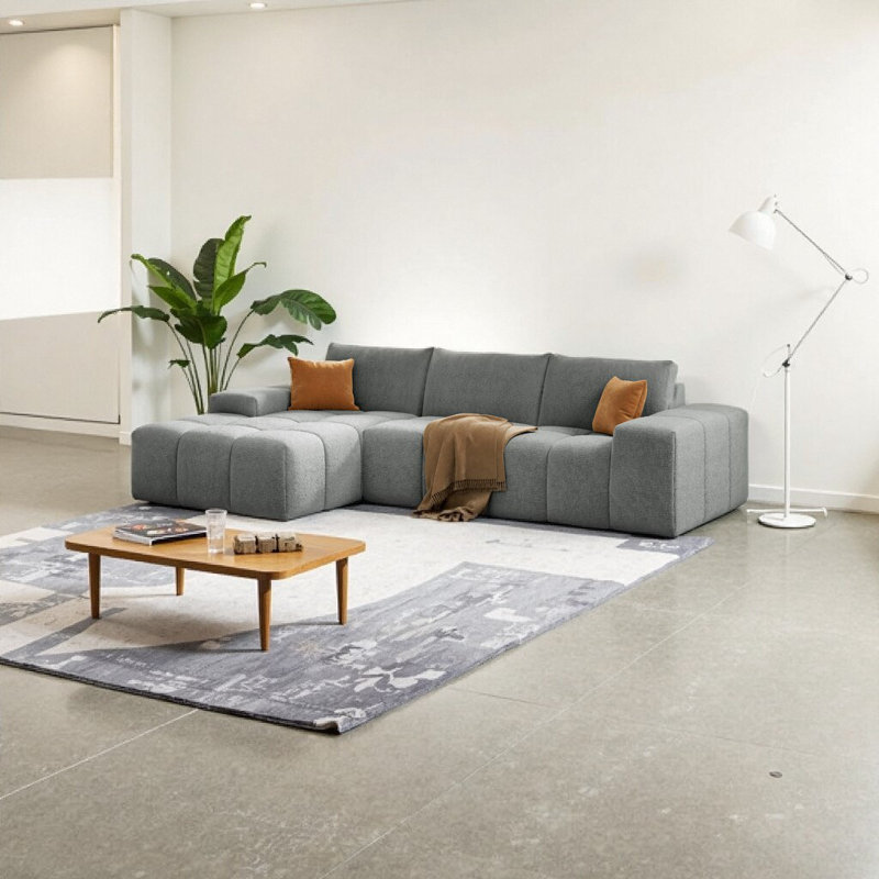 Canapé modulaire en L Cloud-Like | Aucun assemblage | Siège profond et conception réversible