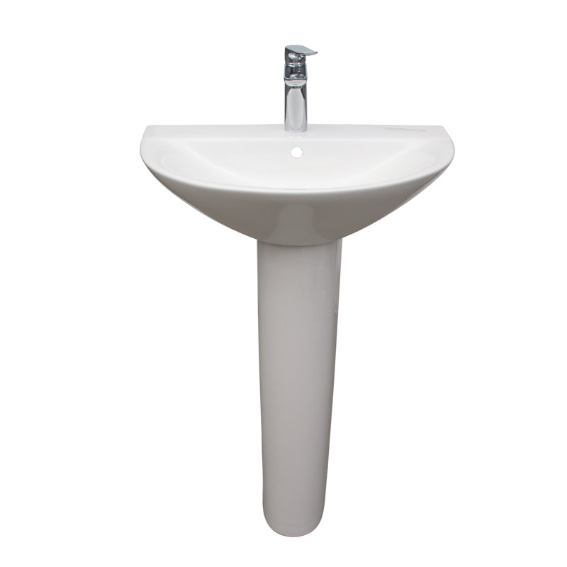 Morning 650 Pedestal Lavatory, with 1-Faucet Hole, Overflow, White, Single