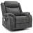 Faux Leather Wide Swivel Recliner Chair with Massage and Heat. -1362517910