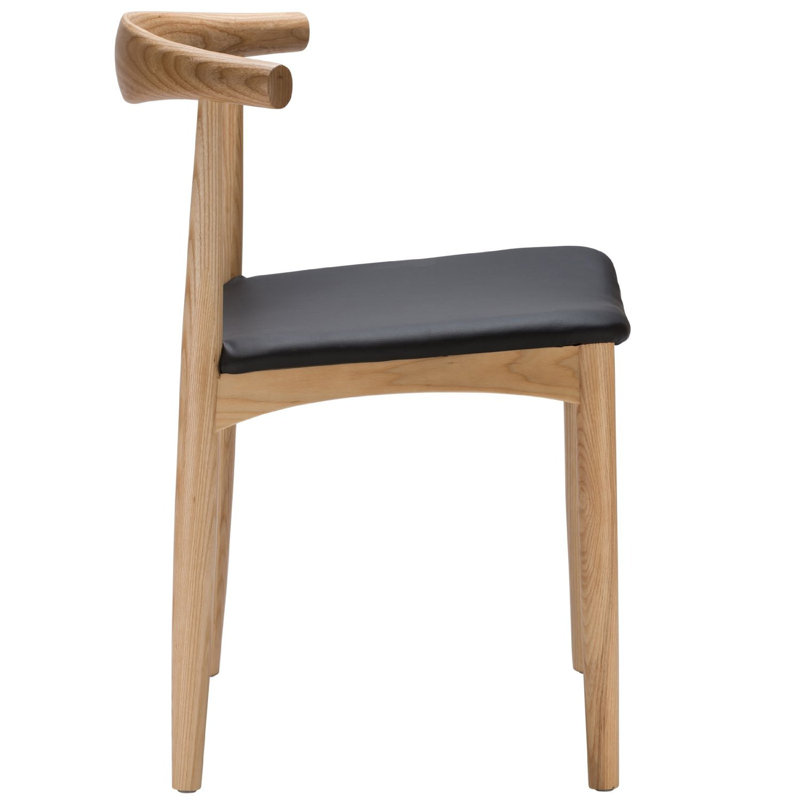 Faux Leather Upholstered Side Chair, Naturel, 2