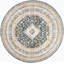 Tapis médaillon vert / ivoire Kawamoto-409300898