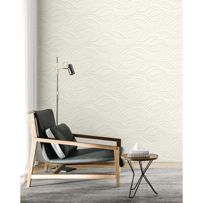 Designs Elderflower Melody Waves Non-Woven Unpasted Wallpaper