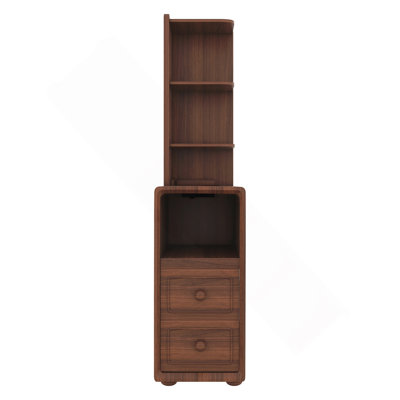 End Table with Drawers, Corner Table with Open Shelves, Tall Side Table for Bedroom and Corner