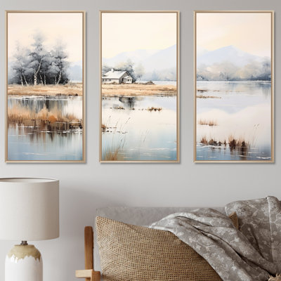 Scenic Lake House Tranquility II - Lakes Lakehouse Wall Art Living Room Set