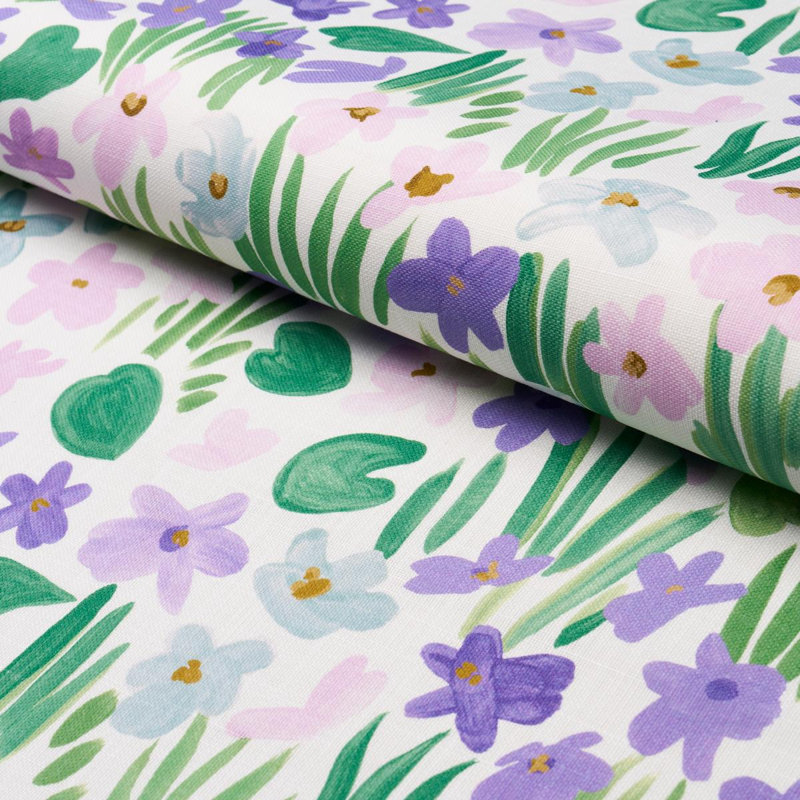 Schumacher X Studio Bon Sweet Violette Indoor/Outdoor Fabric, Pink
