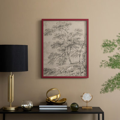 Reproduction encadrée rétro en bois massif Lxxxvii