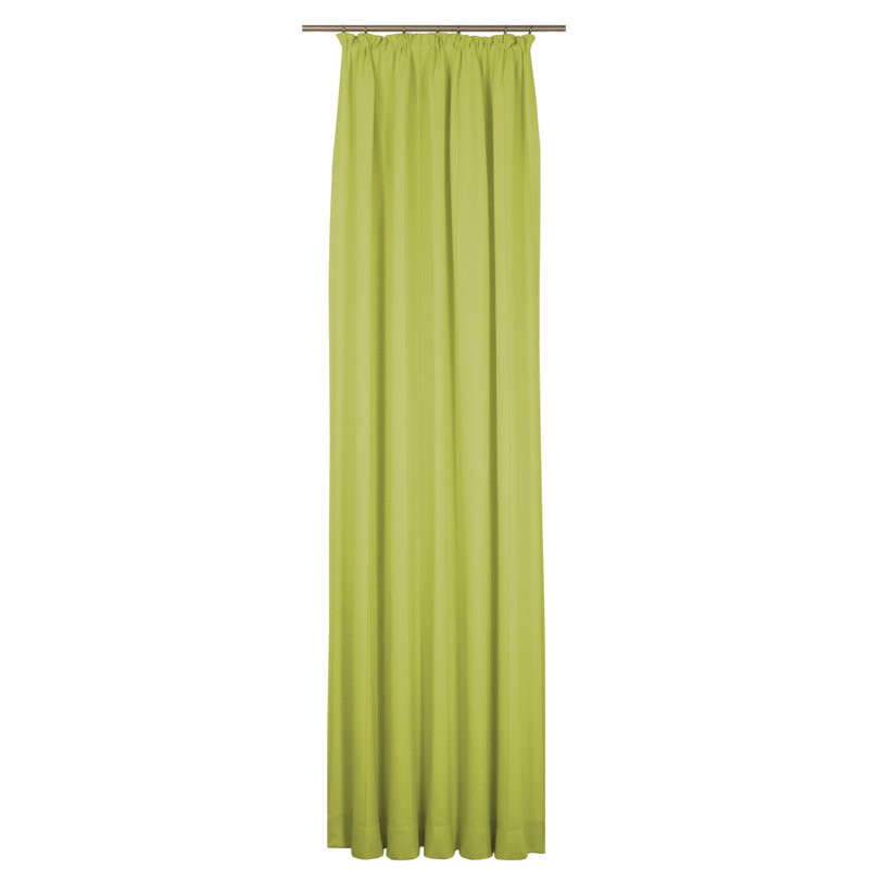 Pearce Synthetic Room Pencil Pleat Curtain, single Panel, opaque, Green, 132cm Width x 255cm Drop