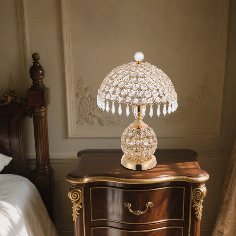 Lampe de table en cristal Jywon, Doré, Doré