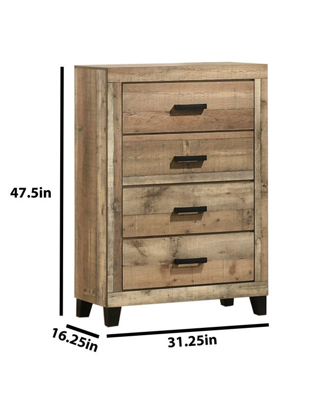 Farmhouse Dresser Chest in Weathered Brown Pine