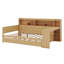 Lit de jour polyvalent en bois avec tablettes de rangement et bureau d'étude-1424249887