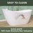 55" W X 28'' D Acrylic Freestanding Oval Bathtub Stand Alone Slipper Bath Tub Soaking Modern Bathroom Tub in White with Non-Slip Design & Integrated Overflow