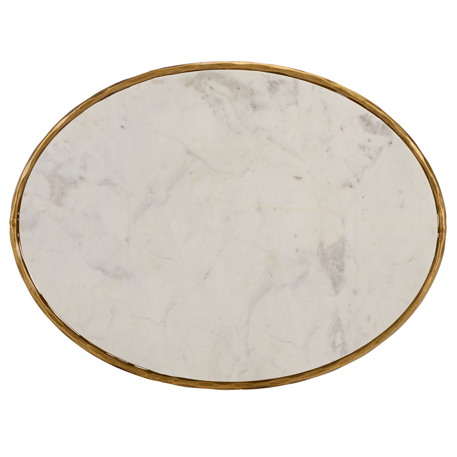 Evelynn 30" Coffee Table, Brass, White Marble