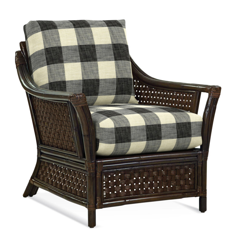 Boca Upholstered Armchair, Black Buffalo Check; 0120-81, Coffee