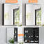  Armoire à pharmacie 24 po x l 30 po avec miroir, cadre de salle de bain encastré ou à fixation en surface avec tablette en verre trempé réglable, grand espace de rangement (noir)-1005540904-973242545