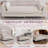 Light Brown Chenille Modern Bench with Two Cushions Included with Sturdy Wooden Legs-247832653